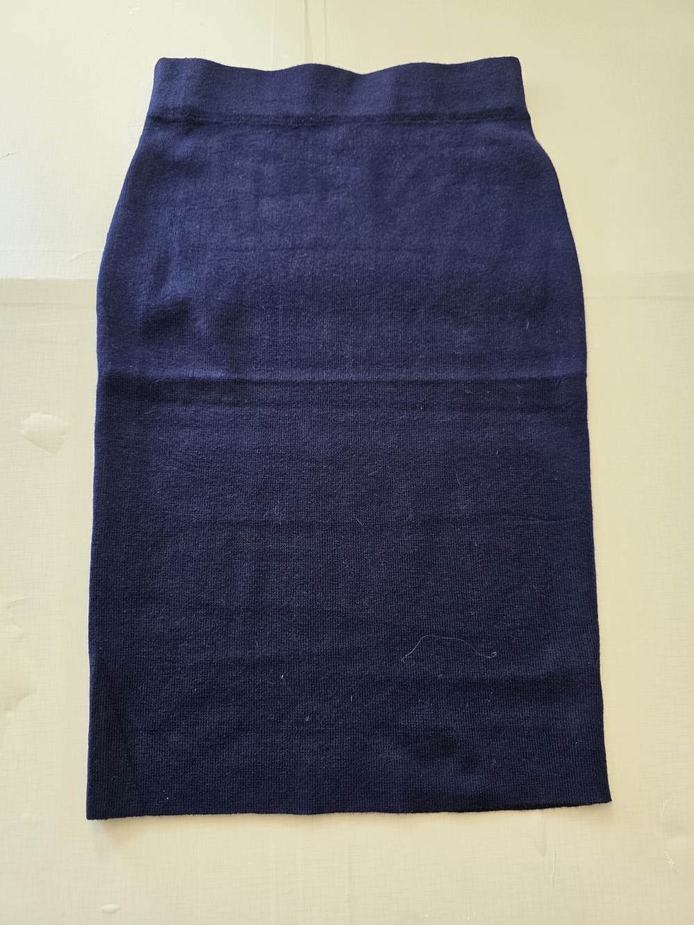 MAK Sweater Navy Blue Knit Pencil Skirt Size Small Stretch Career Office